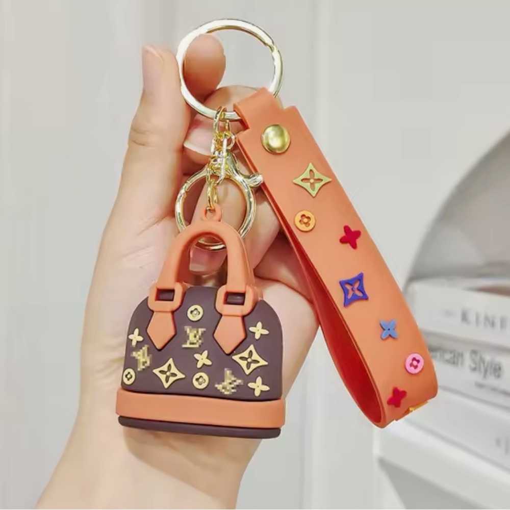 Stylish Brown and Orange Keychain
